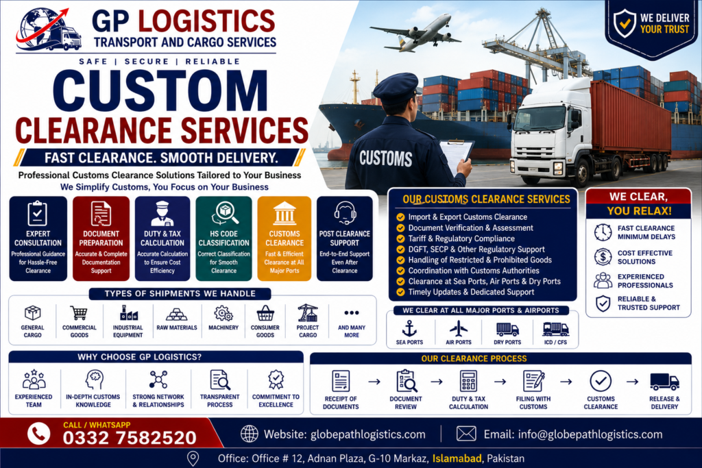 Professional custom clearance service with port to port shipping solutions for import and export cargo, ensuring smooth customs processing and timely delivery.