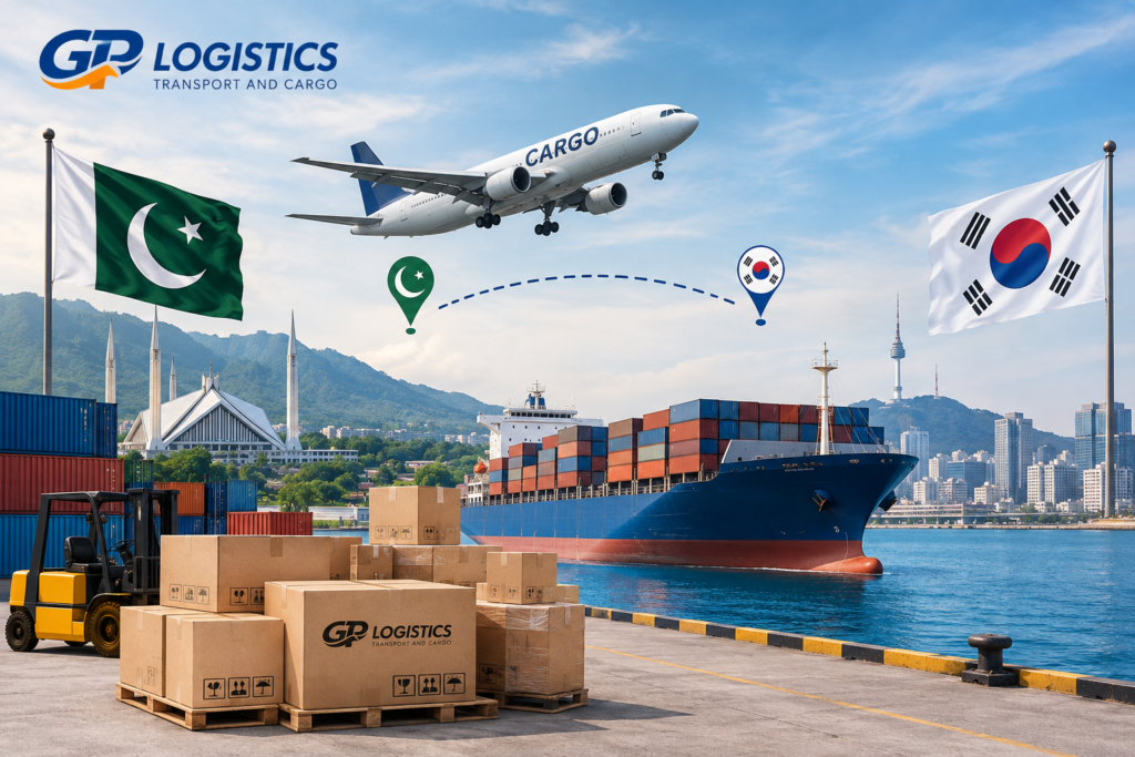 Cargo service from Pakistan to South Korea by air and sea